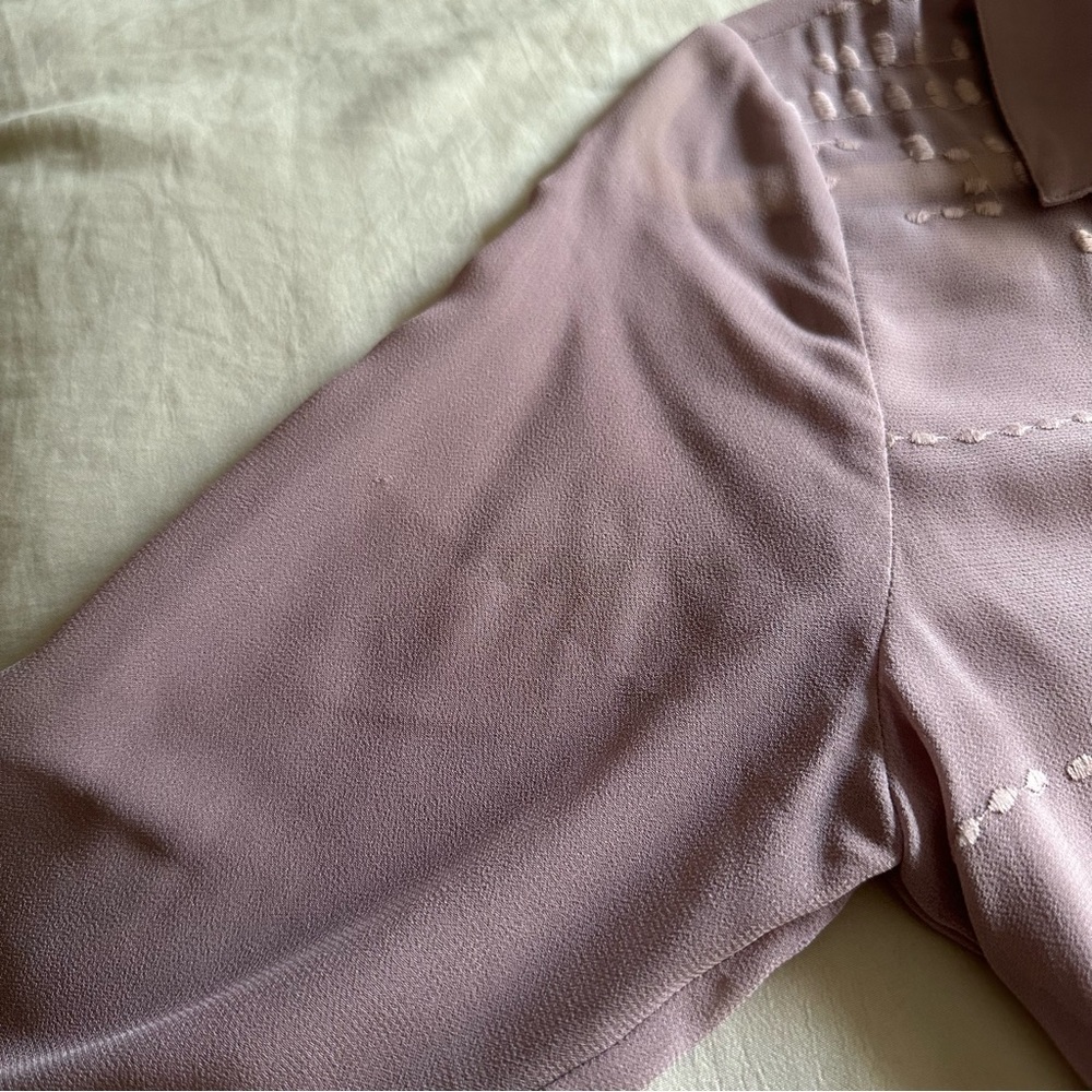 Soft Surroundings Embroidered Belted Duster Dress in Lavender XS - Picture 14 of 15